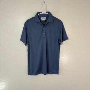 Ministry of Supply Polo Shirt Mens Medium Blue Performance Short Sleeve Golf